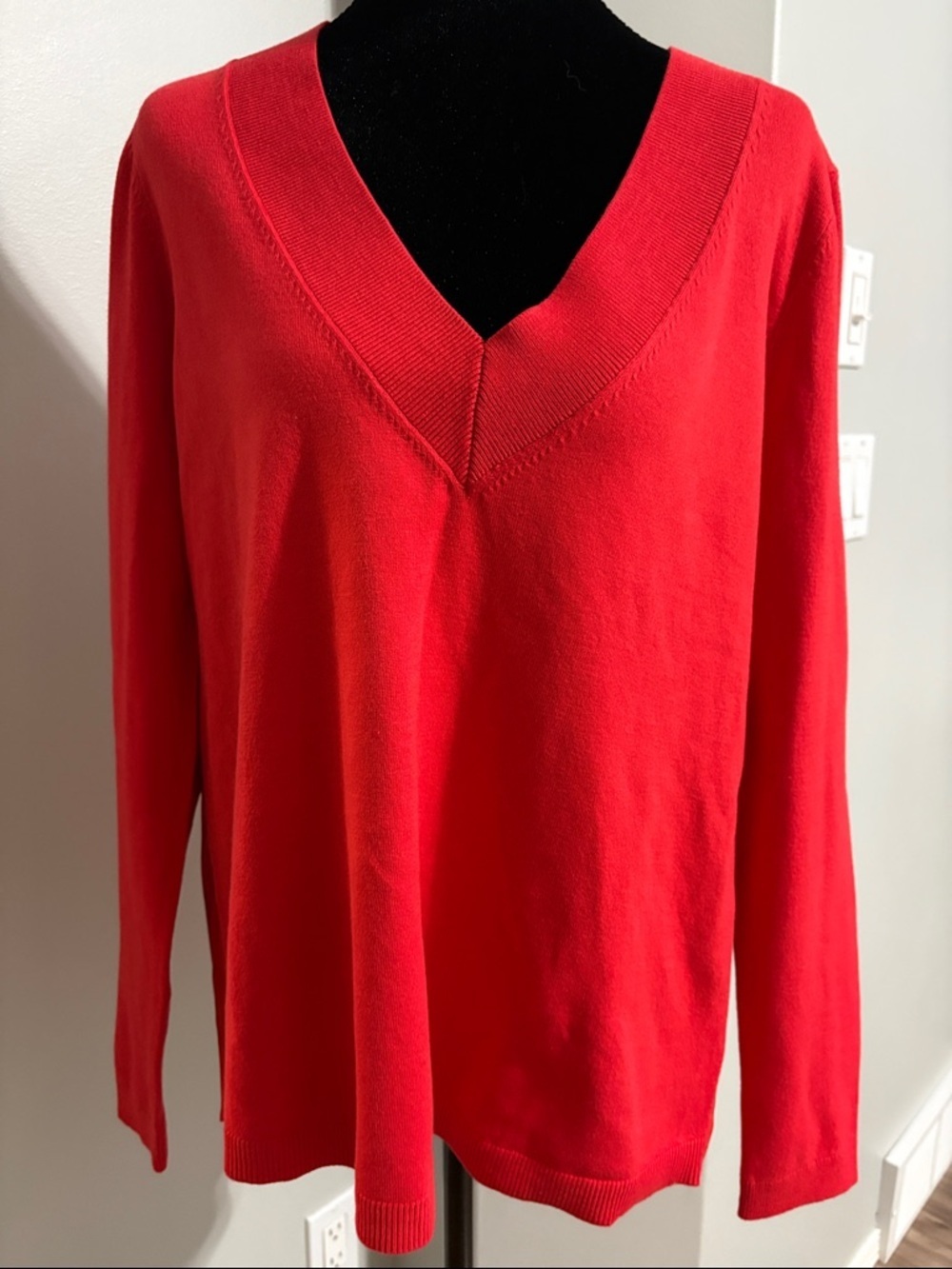 NWOT Talbots V-Neck Sweater in Red